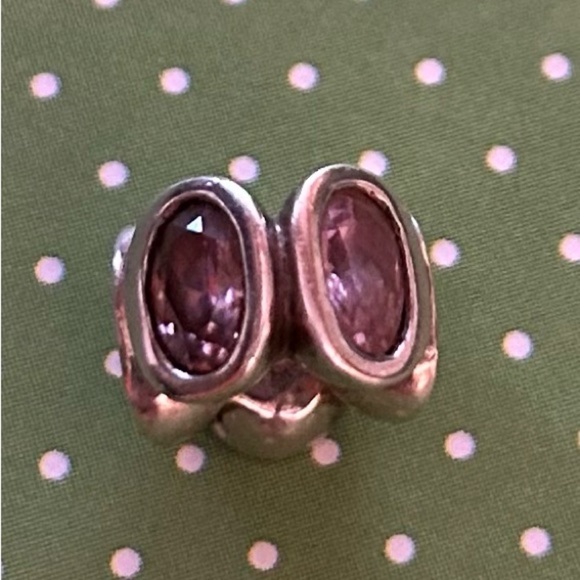 RETIRED! Pandora pink Oval Lights Charm - Picture 5 of 5